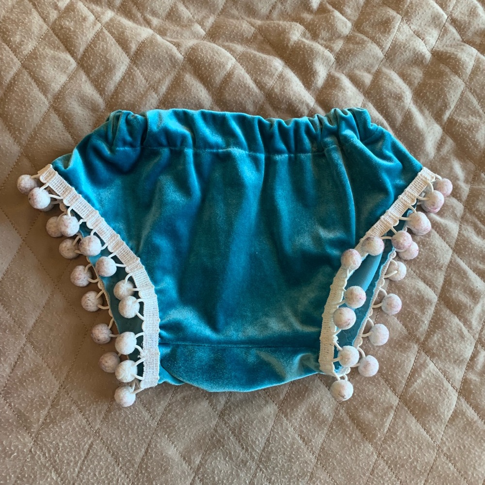 Turquoise Pom shorties 18-24m